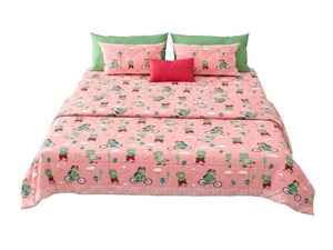 Parure de lit 4 pièces en coton 300 fils de qualité supérieure avec imprimé ours de dessin animé, housse de couette et taies d'oreiller, pour toutes les saisons, usage domestique - Product Image 3
