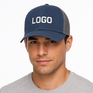 Private Label Wholesale Custom Rubber Patch Curved Brim Trucker <b>Cap</b> Fine Mesh Back Panel Waxed Canvas Front For Summer Wear - Product Image 4