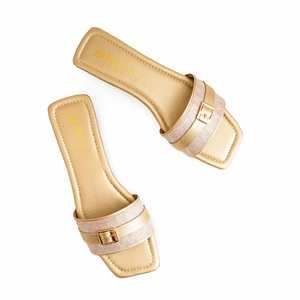 Pantoufles Décontractées Style Basketball Doré Modèle CL2020 - Product Image 1