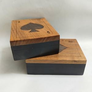 Boîte à cartes double couche en bois de rose indien de qualité supérieure |   Boîte de rangement artisanale en bois pour cartes à jouer, idéale pour le poker, le bridge, les jeux de casino ou comme cadeau - Product Image 5