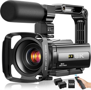 Caméra vidéo 8K 88MP UHD WiFi pour vlogging sur YouTube, zoom numérique 18X, vision nocturne IR - Product Image 1