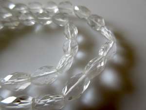 Perles de cristal de quartz naturel facettées ovales en vrac, perles de pierres précieuses, perles de cristal de roche, 50 brins - Product Image 6