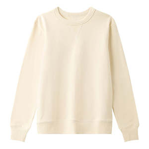 Sudadera de cuello redondo para hombre, personalizada con logo, de tejido grueso con costuras en V, mezcla de poliéster/algodón, estampado de otoño, en blanco, al por mayor - Product Image 4