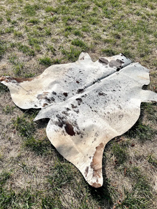 Genuine Salt & Pepper Cowhide Rug, Speckled Brazilian Cow Hide Rug Cow Skin Leather Hide Rugs in Natural Cow Skin Cowhide - Product Image 2