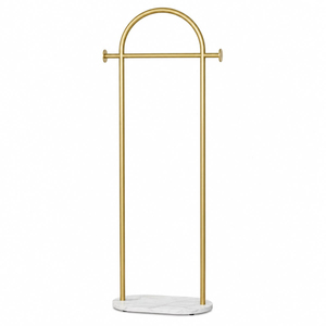 Porte-serviettes en laiton fait main avec finition dorée, idéal pour la maison, les hôtels, les villas, les salles de bain, les toilettes, type sur pied - Product Image 2