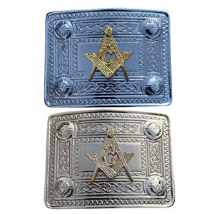 Hebilla de cinturón celta cromada dorada de alta calidad, la más vendida, con diseño masónico, accesorios personalizados al por mayor - Product Image 4