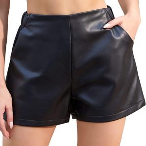 Shorts en cuir sexy pour femmes, style discothèque, taille haute, effet push-up, coupe ajustée, pour l'été - Product Image 2