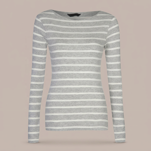 T-shirt à manches courtes rayé pour femme - Écologique - Grande taille - 100% coton - Décontracté - Été - Product Image 1