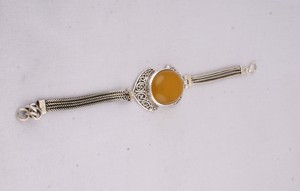 925 Sterling Silver <b>Jade</b> Gemstone <b>Bangles</b> Handcrafted Oval Cabochon Statement Chain Bracelet Wholesale - Product Image 5