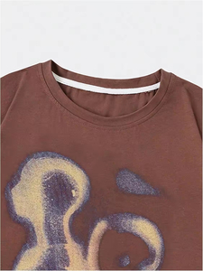 T-shirt court et ample pour homme, personnalisé, en polyester/coton, respirant, séchage rapide, tissu toile, coupe classique, col rond, hauts décontractés et sportifs - Product Image 3