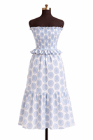 Ensemble jupe et haut en coton pour femme, haut sans manches à volants élastiques et jupe longue à volants superposés, imprimé artisanal à la main, un chef-d'œuvre.