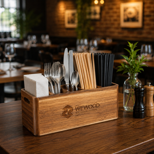 Boîte de rangement pour ustensiles de cuisine en bois d'acacia sur mesure OEM, organisateur de couverts en bois multi-compartiments pour restaurant et maison - Product Image 4