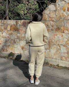 Ensemble survêtement femme 2026 de haute qualité : sweat à capuche court zippé et pantalon de jogging, impression personnalisée en relief, ensemble 2 pièces - Product Image 5