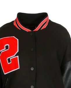 Custom Women's Embroidered Varsity Leather Jacket Premium Wool Body Cowhide Sleeves OEM ODM Factory Sample Service Available - Product Image 1