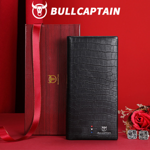 BULLCAPTAIN Portefeuille long en cuir véritable pour homme, luxe, cuir de crocodile, blocage RFID, pochette pour téléphone, portefeuilles personnalisés - Product Image 3