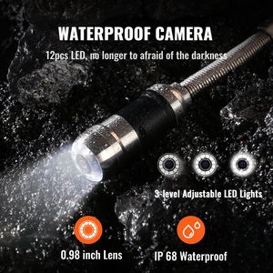 Localizzatore 512Hz, Endoscopio Industriale 131 Ft/40 m, Telecamera per Ispezione Tubi da 7 Pollici con Funzione DVR, 12 LED Regolabili, Telecamera IP68 per Fognature - Product Image 4