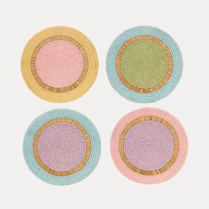 Juego de Posavasos Redondos Hechos a Mano con Cuentas y Diseños de Insectos, Manteles de Tela Estilo Bohemio para Decoración de Mesa - Product Image 3