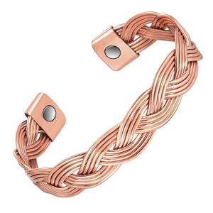 Bracelet manchette ouvert en cuivre multi-brins audacieux, design vague fluide, pour la mode moderne et la vente en gros - Product Image 1