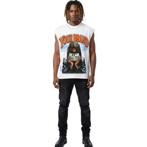 เสื้อยืดโอเวอร์ไซส์คอกลมแขนกุดลายกราฟิกสตรีทแวร์คุณภาพดีขายดีที่สุด ระบายอากาศได้ดี - Product Image 3