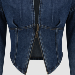 แจ็คเก็ตยีนส์แฟชั่นใหม่สำหรับผู้หญิง ผ้าแคนวาส หนังแกะ คุณภาพสูง พิมพ์ลาย แจ็คเก็ตยีนส์สำหรับผู้หญิง ขายดี - Product Image 4