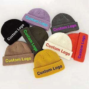หมวกถักแบบสบายๆหมวกหมวกบีนนี่สำหรับฤดูหนาวหมวกบีนนี่แบบถักสีทึบออกแบบโลโก้ได้ตามต้องการ - Product Image 1