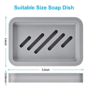 Support à Savon 2 Pièces avec Égouttoir et Plateau de Récupération d'Eau en Acier Inoxydable pour Éponge et Savon - Product Image 4