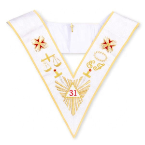 Collar de la 32ª Graduación de la Rosa Cruz, Nuevo, de Alta Calidad, Bordado a Mano, Insignia Masónica, Color Personalizado, Rectangular, a la Moda - Product Image 1