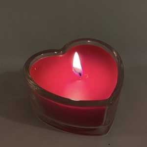 Portavelas de Vidrio con Decoración de Corazón Rojo para el Día de San Valentín, Decoración del Hogar, Portavelas Cilíndrico Reutilizable - Product Image 3