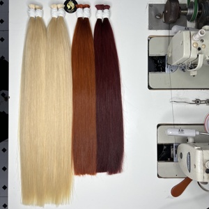 Extensions de cheveux humains bruts personnalisées CDYHAIRVN, couleur bordeaux, lisses naturelles, double épaisseur, tissage à la main, luxe, provenant d'un seul donneur - Product Image 3