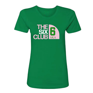 Camiseta AKA The Six Club 6, camiseta verde de algodón de primera calidad con cuello redondo, manga corta, suave, transpirable, informal, para mujer - Product Image 1