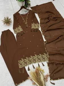 Launching New Designer Party Wear Look Designer Embroidered Worked <b>Top</b> Plazzo With Dupatta - Product Image 4