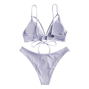 New Women's Plus Size Off-the-Shoulder Removable Padded <b>Bikini</b> Two-Piece Swimwear Set - Product Image 3