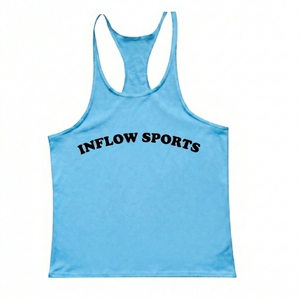 Summer <b>Singlet</b> Sleeveless Sport Gym Vest Tank Top Men Custom Logo 100% Soft Comfortable Breathable Tank Top - Product Image 5