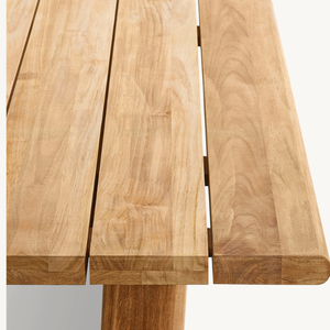 Table rectangulaire en teck en promotion, style moderne et épuré, idéale pour l'extérieur, robuste et durable. - Product Image 5