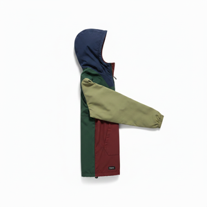 Veste coupe-vent à capuche pour homme, color-block, demi-zip, coupe-vent, décontractée, en nylon, avec décoration de badge, pour l'automne - Product Image 4