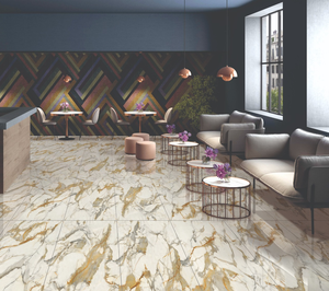 Azulejos de Porcelana Cloud Veil Endless para Pisos y Paredes, Azulejos Interiores Modernos con Acabado Mate y Pulido para Hogar, Hotel, Oficina, 60x120 CM, 8.5 MM - Product Image 1