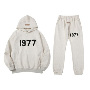 ชุดวอร์มลำลองสีสันทันสมัย พร้อมลายกราฟิก '1977' เสื้อฮู้ดน้ำหนักเบา ระบายอากาศได้ดี เป็นมิตรกับสิ่งแวดล้อม พร้อมเชือกผูกแบบสบาย - Product Image 2