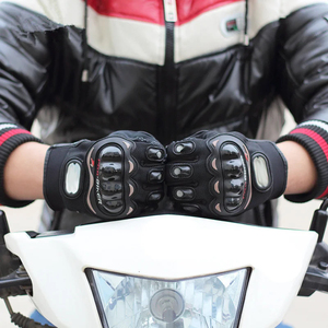 Guantes de Motocicleta de Cuero Negro de Alta Calidad, Transpirables, de Dedo Completo, para Motociclistas Profesionales - Product Image 6