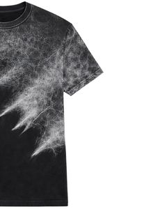 Black <b>White</b> Scratch Wash T <b>Shirt</b> <b>Men</b> Cotton Crew Neck <b>Short</b> <b>Sleeve</b> Abstract Dye Tee Streetwear Casual Summer OEM Wholesale Pro - Product Image 3