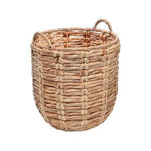 Paniers de rangement rustiques en jacinthe d'eau de haute qualité et écologiques avec poignées pour l'organisation des vêtements, la maison et le bureau - Product Image 1