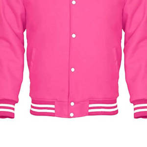 Chaqueta universitaria varsity de lona con revestimiento personalizado OEM, bordada para equipos de baloncesto y béisbol de secundaria, con logo frontal. - Product Image 6