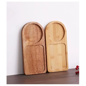 Bandeja Decorativa de Madera Ecológica de Dos Secciones, Moderna, con Diseño Escénico, para Hostelería - Product Image 1