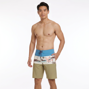 กางเกงขาสั้นชายพิมพ์ลายเอวกลางมีเชือกผูก แห้งเร็ว ลายดอกไม้ สไตล์ลำลอง - Product Image 6