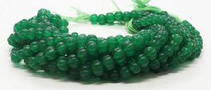 Perles de quartz émeraude sculptées à la main, forme pastèque, 9-11 mm, perles de quartz émeraude, perles rondelles en forme de citrouille émeraude pour la création de bijoux - Product Image 6