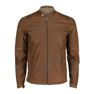Design Color <b>Block</b> Men Genuine Leather Jacket Custom High Quality Front Logo Anti-Bacterial Breathable Wholesale - Product Image 2