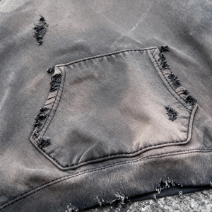 Sudadera con Capucha para Hombre NEXO INDUSTRIES, de Felpa Francesa 100% Algodón, Gruesa, para Invierno, Lavado Ácido, Efecto Desgastado, Transpirable - Product Image 4