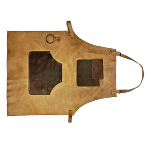 Delantal de Carnicero Personalizado de Cuero de Grano Superior, Acabado Crazy Horse con Aceite, Herrajes de Latón, Transpirable, Cómodo, Unisex, para Restaurante y Bar - Product Image 4