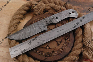 มีด UA Supplies Drop Point Damascus Steel ใบมีดเหล็กดามัสกัสแบบคงที่ ขนาด 8 นิ้ว สำหรับกิจกรรมกลางแจ้ง เดินป่า ตกปลา ใบมีดเปล่า แข็งแรง คมกริบ - Product Image 2