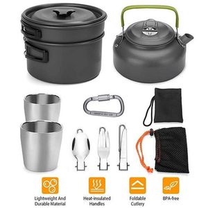 Set di Pentole e Padelle in Alluminio per Escursionismo e Campeggio, Kit da Picnic per Avventure e Tempo Libero - Product Image 2