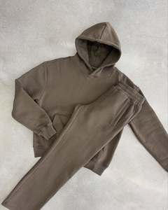 Winter Custom Logo Track Suits French Terry Hoodie Set Mens Blank Heavy Weight <b>Thick</b> <b>Fleece</b> Cotton Oversized Tracksuits for Men - Product Image 5